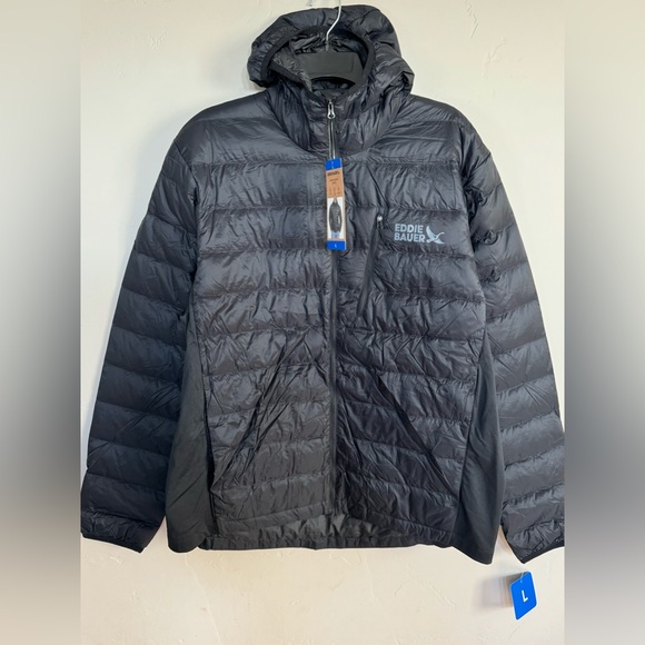 NEW Eddie Bauer Men's Lightweight 550 Down Puffer Jacket Black M, L, XL, XXL - Picture 1 of 10